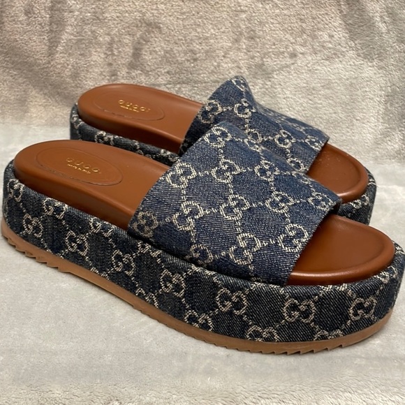 Gucci Shoes - Gucci Angelina Platform Slide Sandals Size 38 1/2